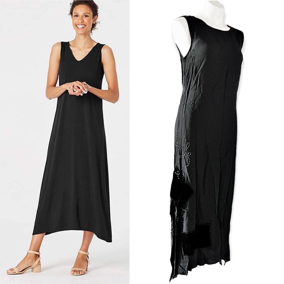 J.Jill Whisper Crepe Black Maxi Dress Size 8 NWT $129.00 - Picture 17 of 17